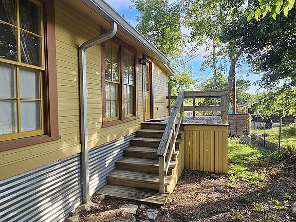 Elevated deck, accessible from dining room.