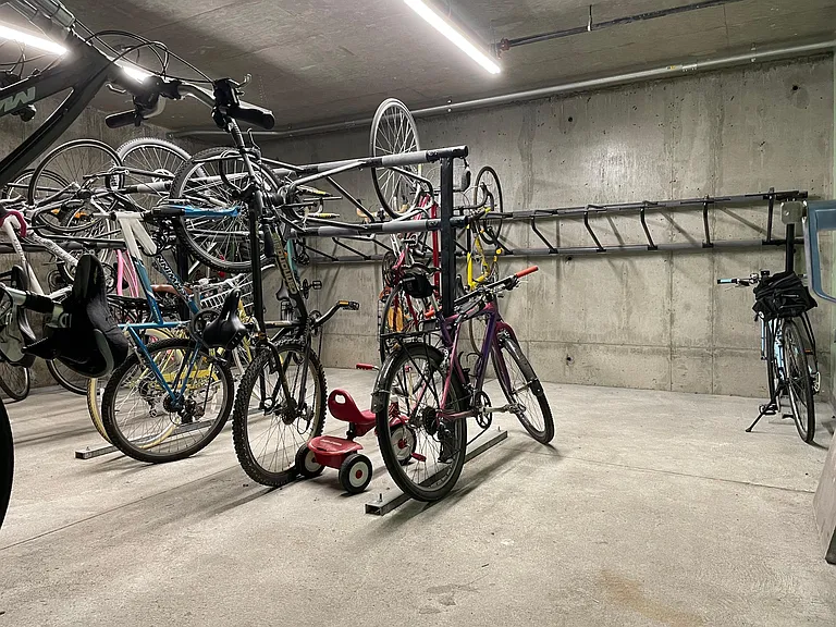 Secure bike storage area. You can store as many bikes as you wish.