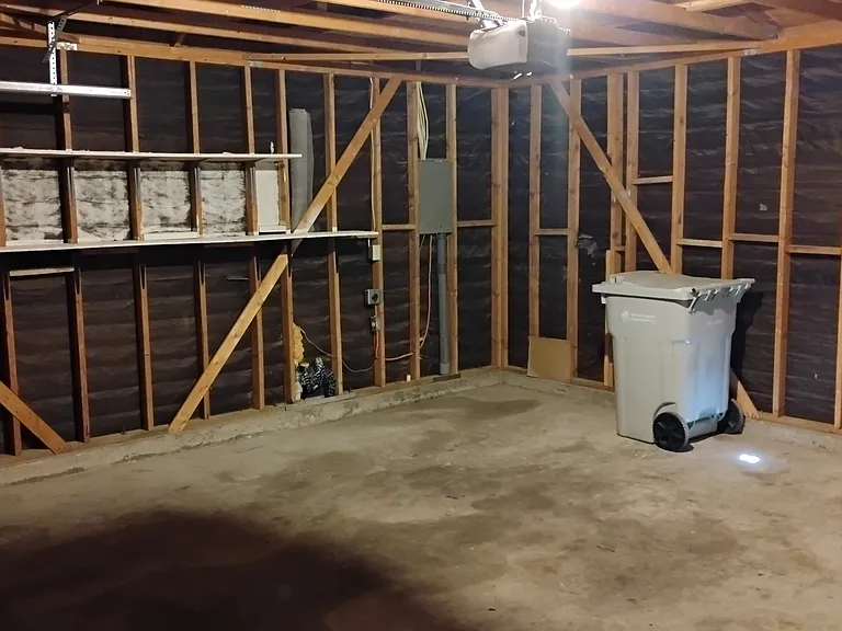 Garage with two shelves