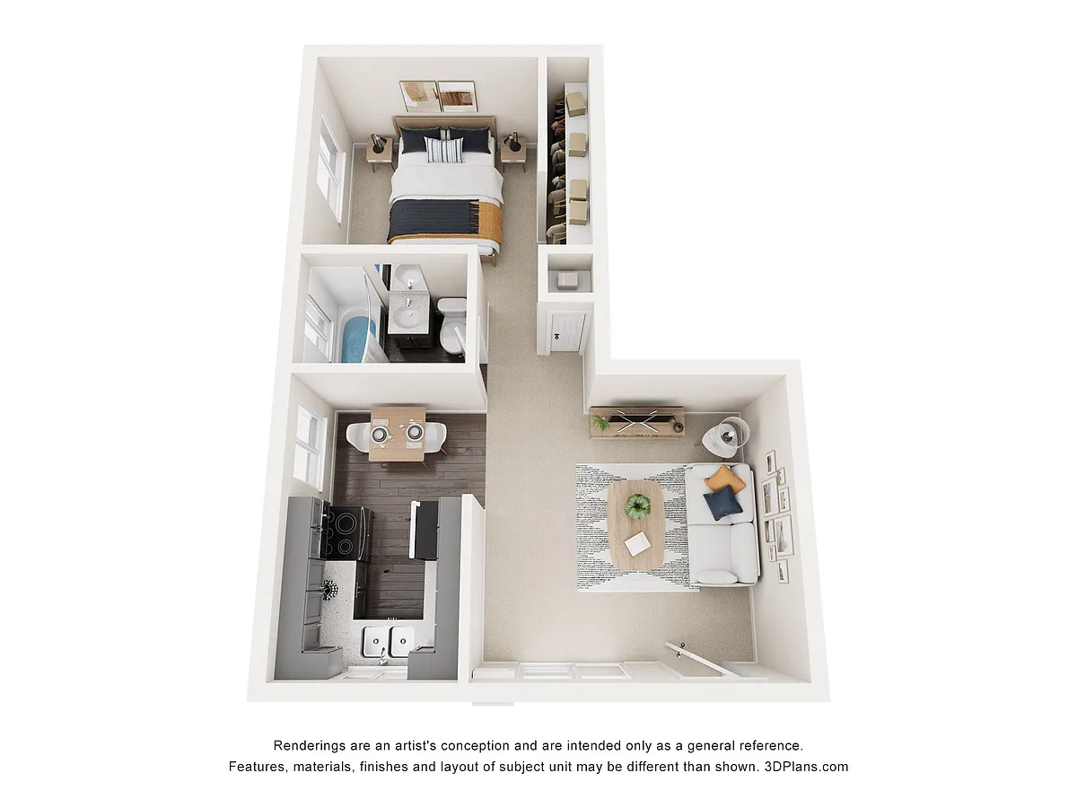 Floor plan 1 Bedroom 1 Bathroom