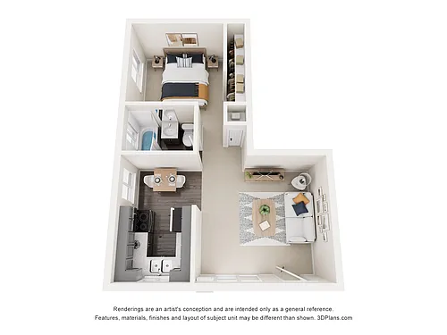 Floor plan 1 Bedroom 1 Bathroom