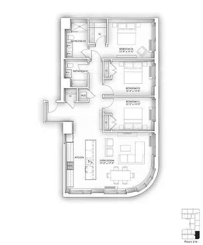 Floor plan 205 - 605