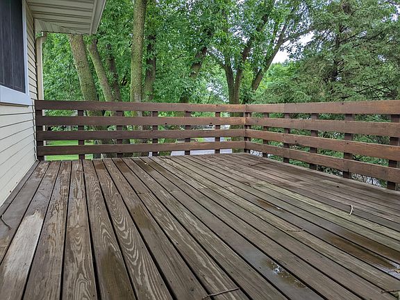 Deck accessible from dining room