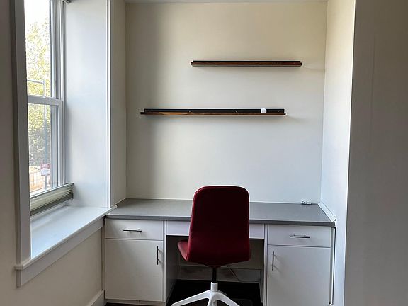 Built-in desk in living room