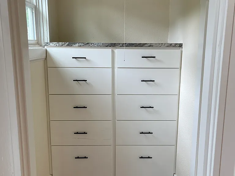 Large built in 10 drawer dresser