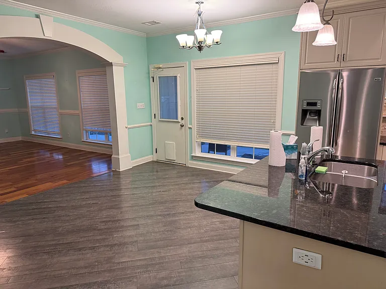 Breakfast nook and back door