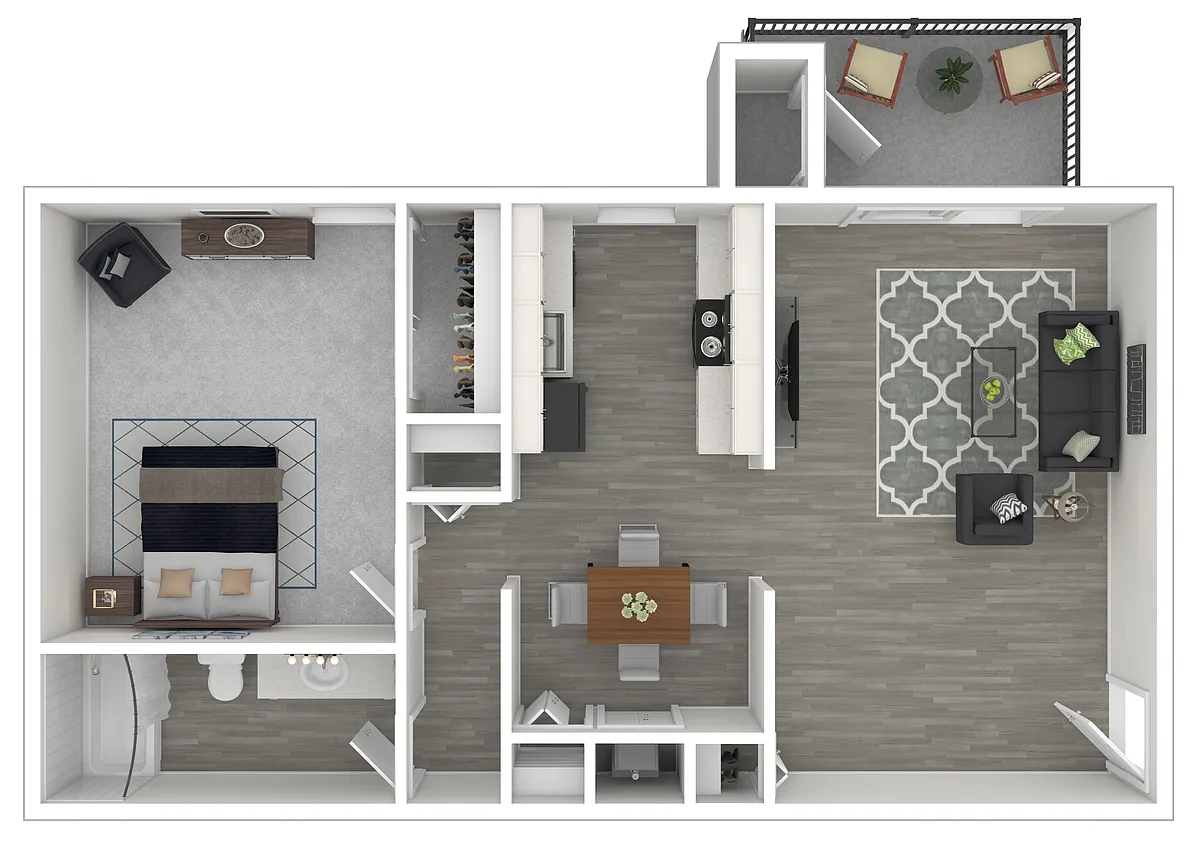 Floor plan Amelia | 1 Bed | 1 Bath | Classic