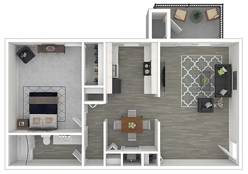Floor plan Amelia | 1 Bed | 1 Bath | Standard