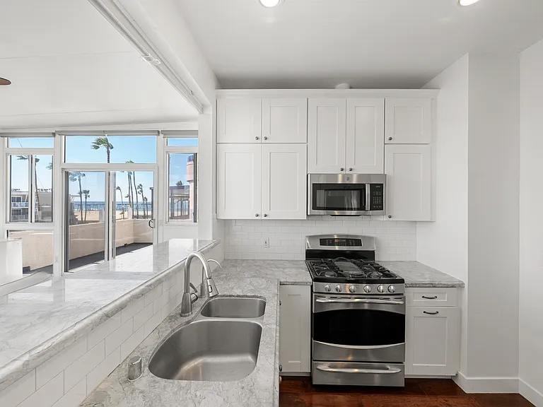 Kitchen with view of ocean