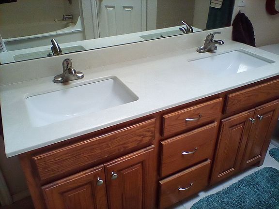 New tops, sinks and faucets.
