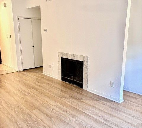 Here you can see the fireplace, perfect for winter nights or Houston freezes