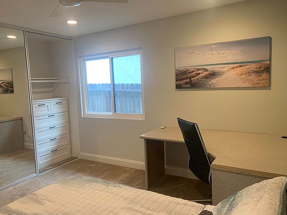 bedroom with workspace