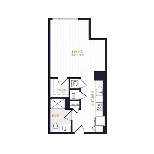 Floor plan S2.4 | Studio | 1 Bath