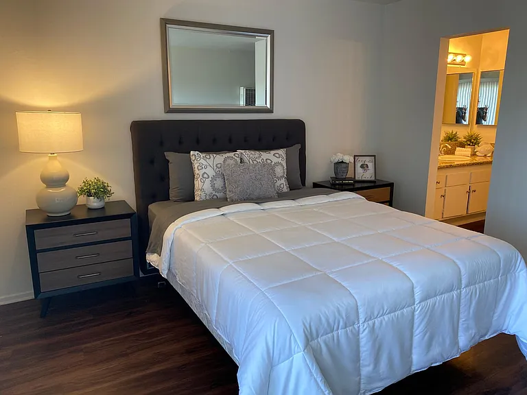 2 Bed - Master bedroom over seeing vanity