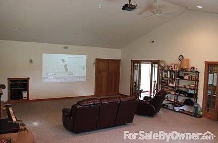 Room for friends to watch the big game!
						:
						120" HDMI projected image, wired for surround sound, great room for a pool table