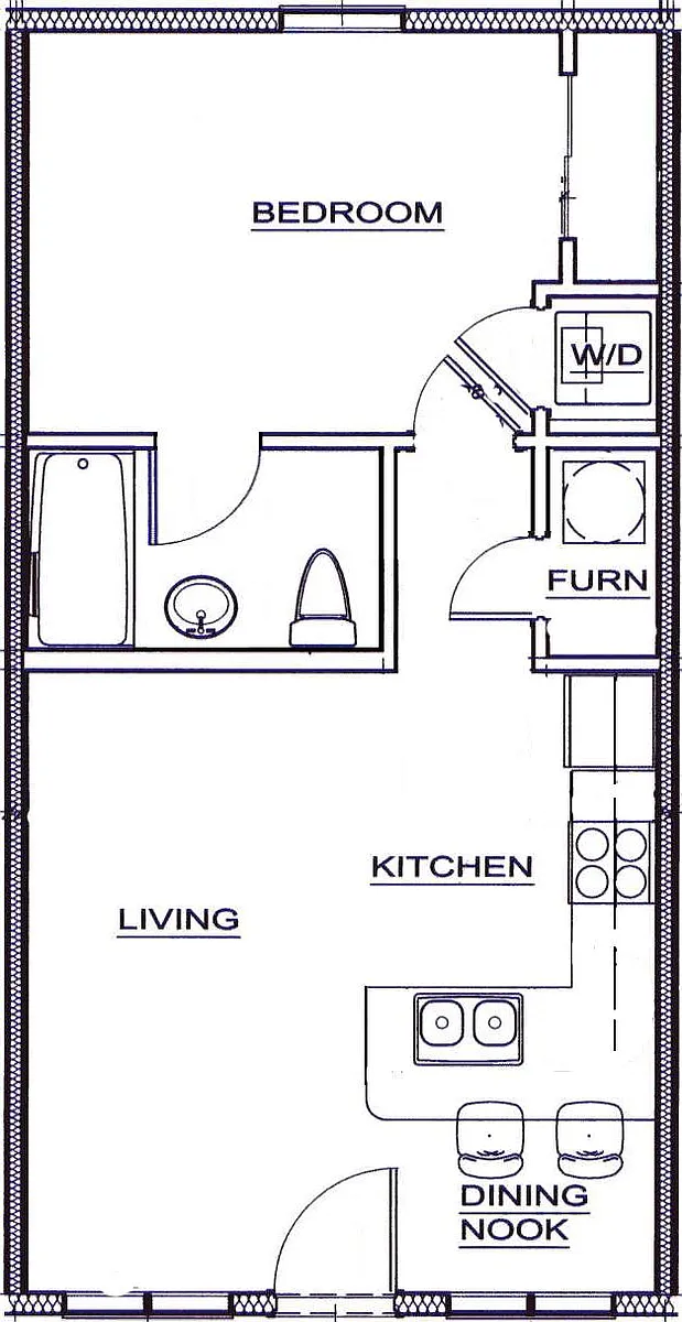 Floor plan Scholar's Quad 1-bedroom
