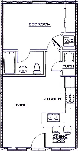 Floor plan Scholar's Quad 1-bedroom