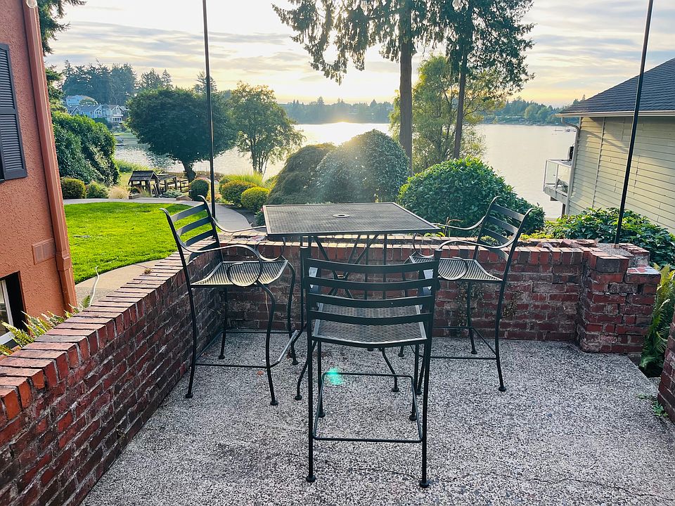 Private patio with water views