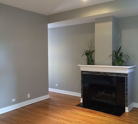 Wood FPl in Living Room