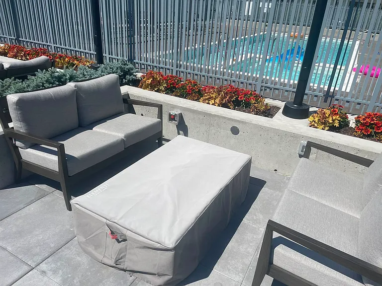 Poolside firepits