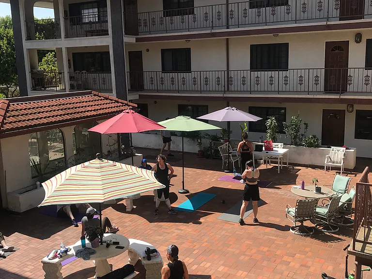 Picnic in the courtyard
