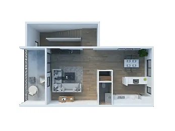 Floor plan 2 Bed 1.5 Bath Townhome 1149SF