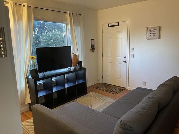 Living room with view of Sausal Creek.