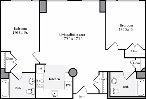 Floor plan The Lofts 2 Bedrooms HH