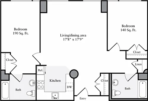 Floor plan The Lofts 2 Bedrooms HH