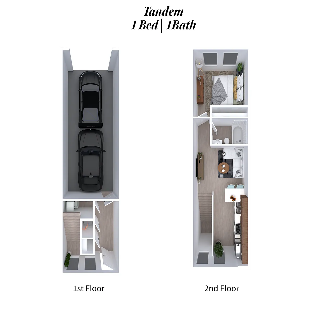 Floor plan 1x1 Tandem B