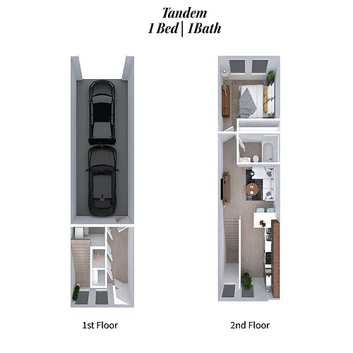 Floor plan 1x1 Tandem B
