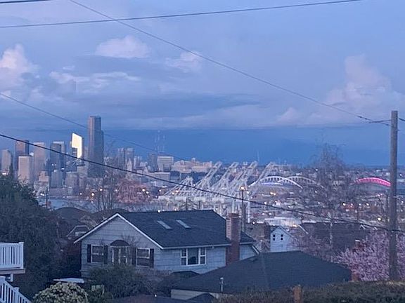 View from from living room, kitchen, back deck.