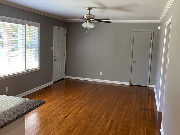 Living room with large windows.