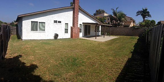 Large Backyard with covered patio
