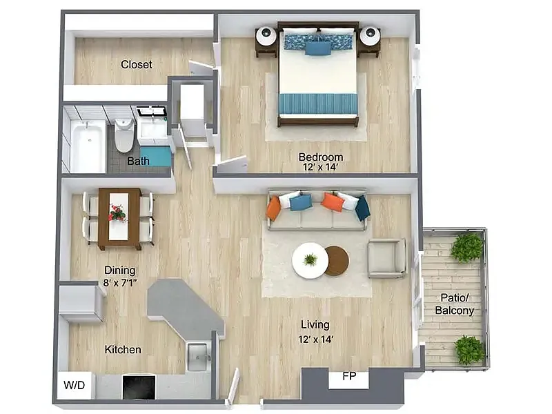 Floor plan 1X1-D