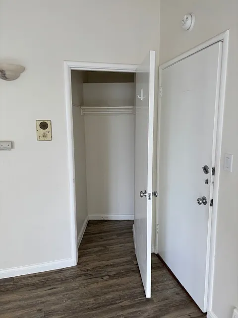 Just inside front door walk in closet