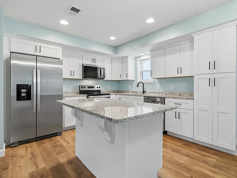 Kitchen with stainless steel appliances