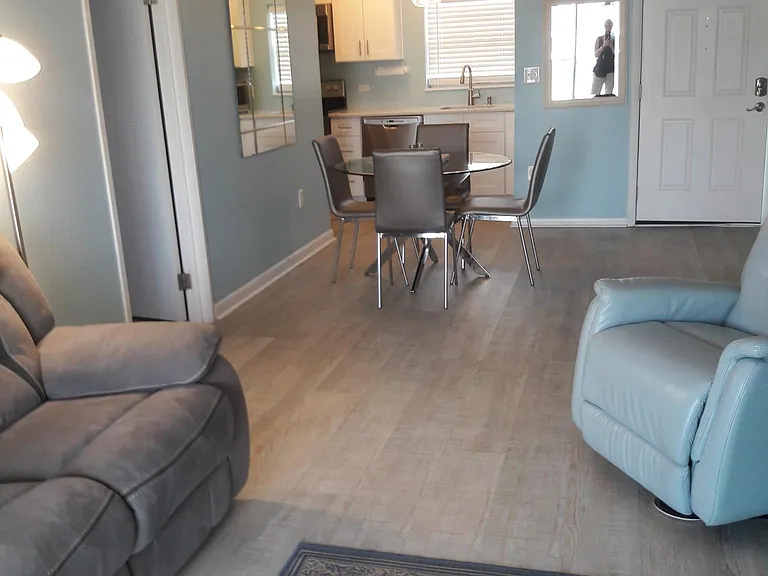 Living room dining area combo.