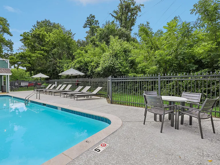 Poolside Patio at The Annaline Apartments in Nashville, TN 37217