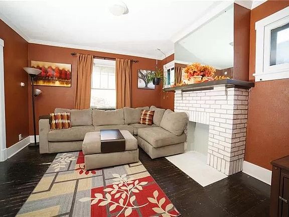 Large living room with interesting architectural details