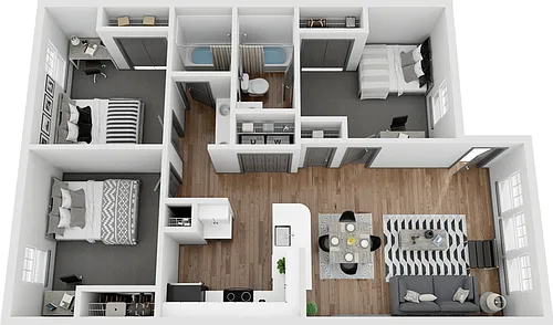 Floor plan 3x2 Renovated
