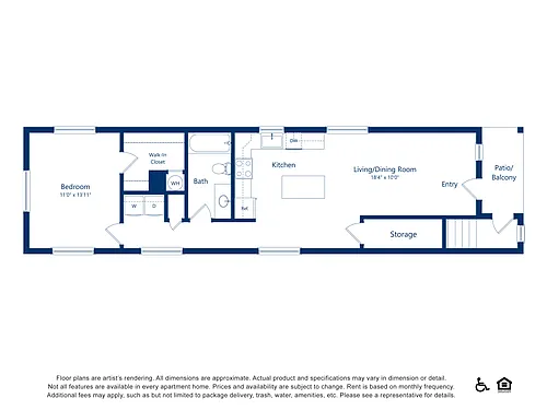 Floor plan 1x1 - 770 sqft - A3