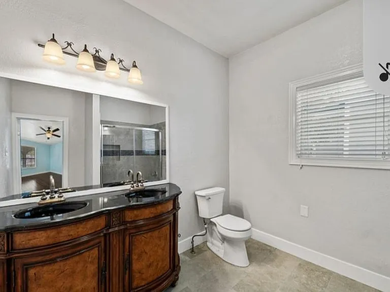 Bathroom #1 with glass door tub/shower