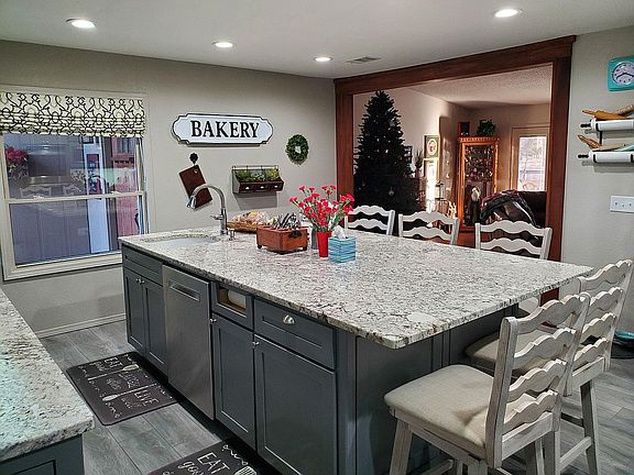 Kitchen view from garage