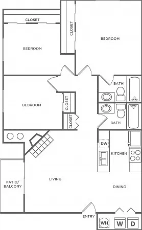 C1 | 3 bed 2 bath | 1037 Sq. Ft. C1 | 3 bed 2 bath | 1037 Sq. Ft.