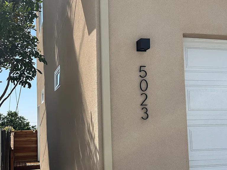 Private side entrance.