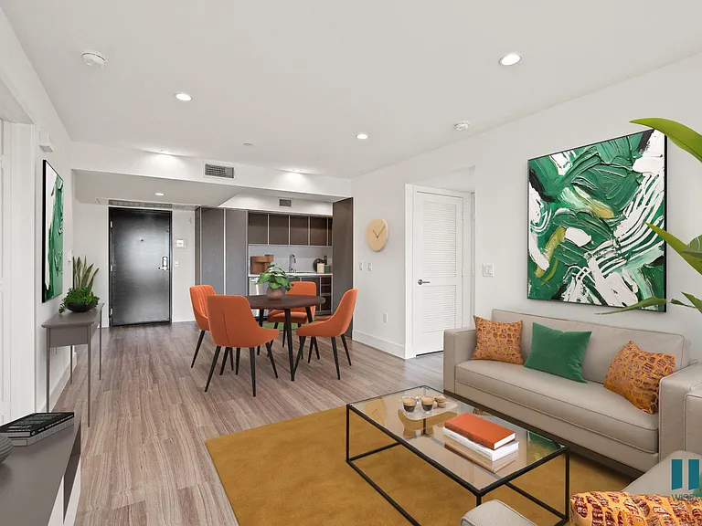 Open-Concept Kitchen, Dining, and Living Room Space