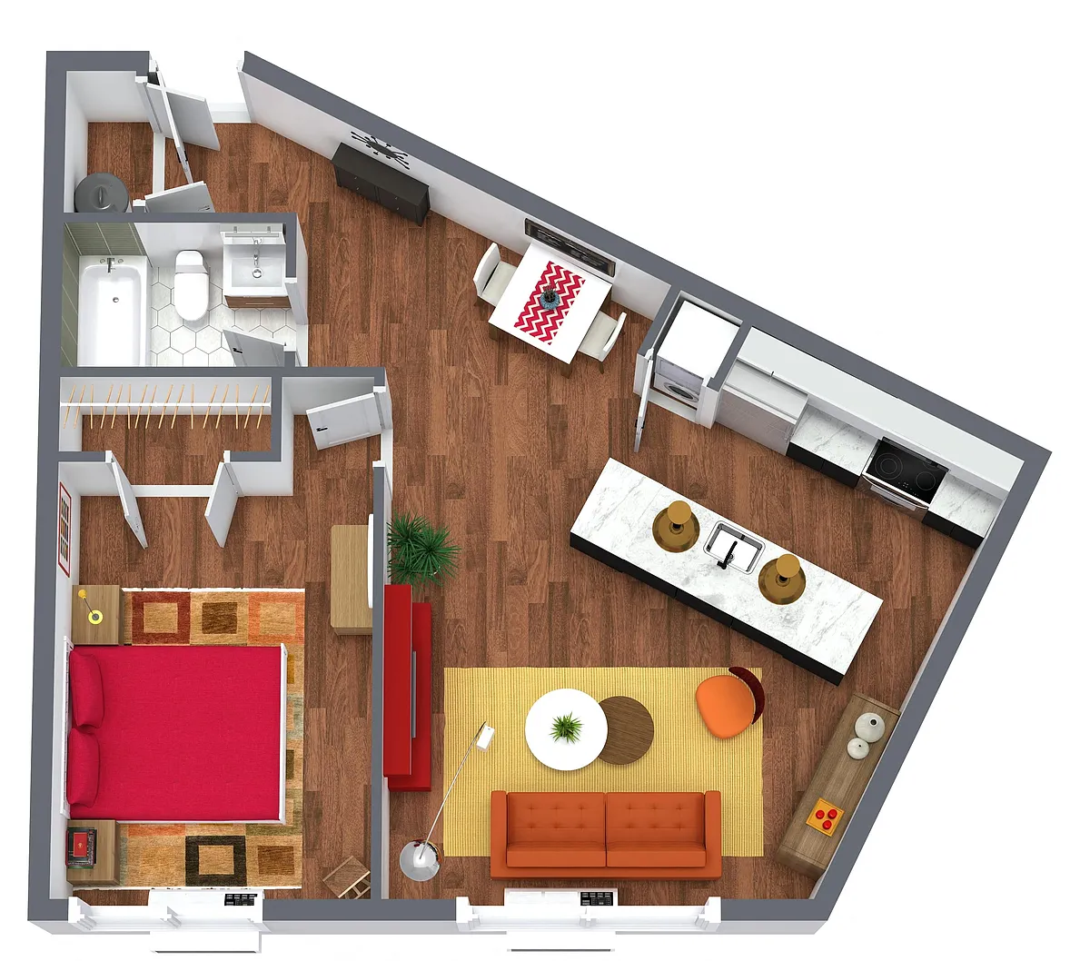 Floor plan 1 Bedroom Distinct