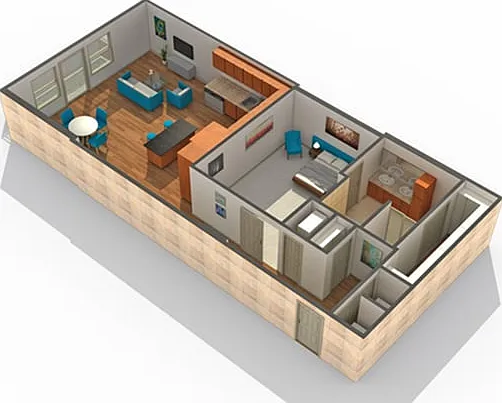 1 BR x 1 BA - H Floorplan 1 BR x 1 BA - H Floorplan