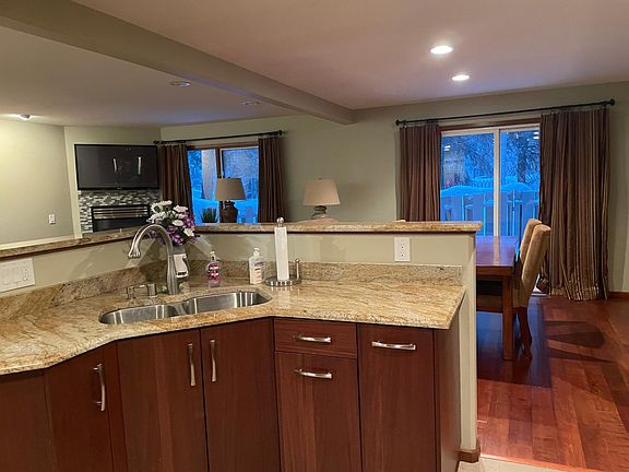 Looking from kitchen toward living and dining area